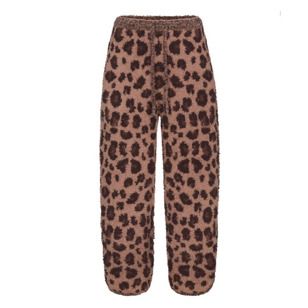 SKIMS Kids Cozy Fair Isle Leopard Print Pajama Jogger Bottoms Size 2T 3T